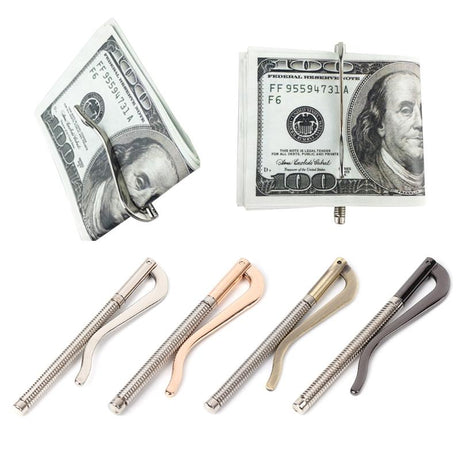 Unisex Metal Bifold Money Clip Clamp Cash Holder Men Women Bar Wallet Replace Parts Spring Clip - V.I.P Digital Presence