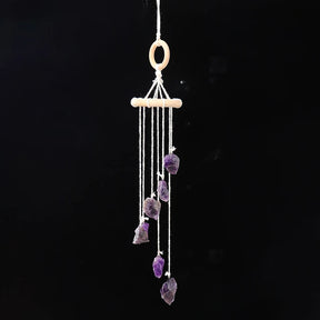 Natural crystal raw stone wind chime paper box set handmade DIY weaving home decoration car interior pendant - V.I.P Digital Presence