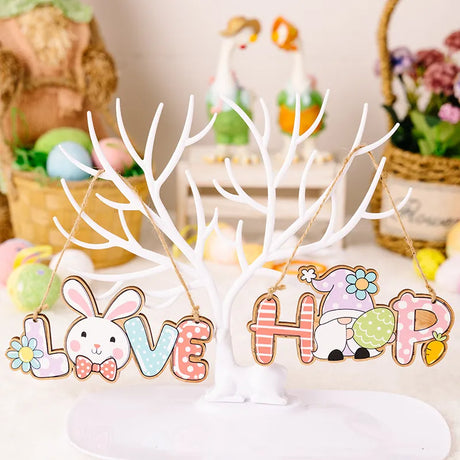 Easter Decoration Supplies Easter Letter Pendant Colorful Rabbit Pendant Colorful Letter Pendant - V.I.P Digital Presence