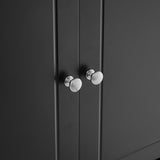 Bathroom Storage Cabinet, Cabinet with Two Doors and Drawers, Adjustable Shelf, MDF Board, Black - V.I.P Digital Presence