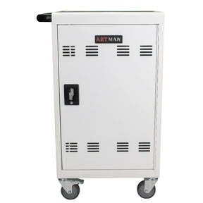 Mobile Charging Cart and Cabinet for Tablets Laptops 32-Device(White) - V.I.P Digital Presence