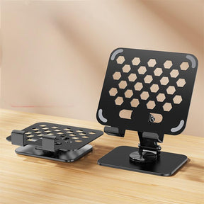 Tablet stand 360 degree rotating folding all metal live streaming learning iPad universal stand for tablets and smartphones - V.I.P Digital Presence