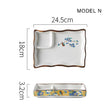 Dumpling plate sushi plate round square plate with soy sauce and vinegar partitioned snack plate ceramic plate for home use - V.I.P Digital Presence
