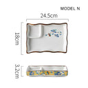 Dumpling plate sushi plate round square plate with soy sauce and vinegar partitioned snack plate ceramic plate for home use - V.I.P Digital Presence