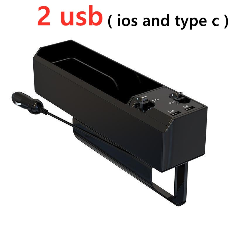 Fast Charging Car Seat Crevice Storage Box Seat Gap Slit Pocket Catcher Organizer Universal Car Seat Organizer Card Phone Holder - V.I.P Digital Presence