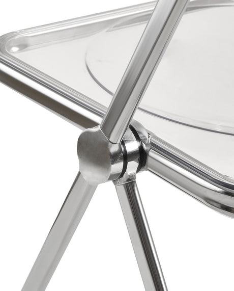 Transparent chair, stackable folding chair, PC plastic living room chair, chrome frame foldable acrylic chair, O-Clear - V.I.P Digital Presence