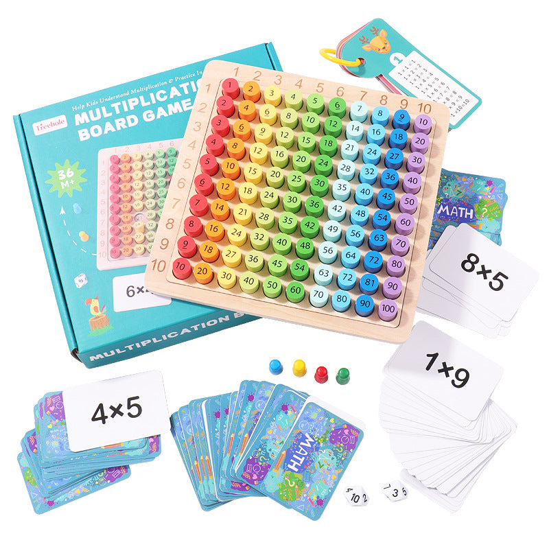 Children's early education puzzle multiplication mnemonic 1-100 hundred number board toy - V.I.P Digital Presence