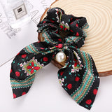 New Pearl Pendant Large Intestine Ring Hair Loop Women's Bundle Hair Knot Big Bow Knot Hair Rope - V.I.P Digital Presence
