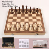 Magnetic Chess Folding Solid Wood Double Queen Set Chessboard Adult Board Game Children's Puzzle Toy