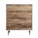 Wooden Tall 4 Drawer Dresser,Chest of Drawers with 4 Metal Legs, Anti-Tipping Device for Bedroom,Living Room - V.I.P Digital Presence
