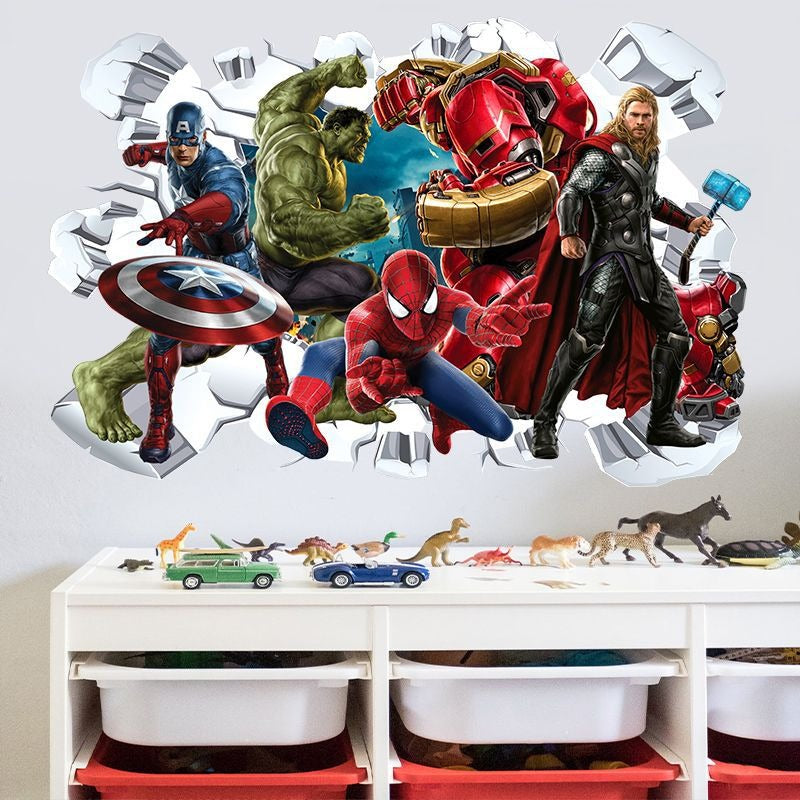 Marvel League of Legends Captain America Iron Man Batman Hulk Boy Bedroom Living Room Decoration Self Adhesive Wall - V.I.P Digital Presence