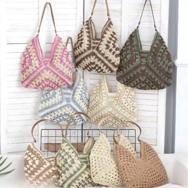 Hollow out straw woven bag woven belt armpit bag - V.I.P Digital Presence