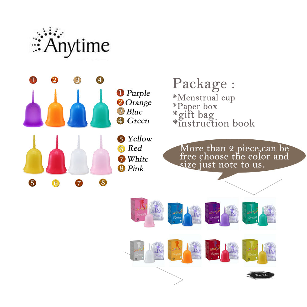 Anytime Feminine Hygiene Lady Cup Menstrual Cup Wholesale Reusable Medical Grade Silicone For Women Menstruation - V.I.P Digital Presence
