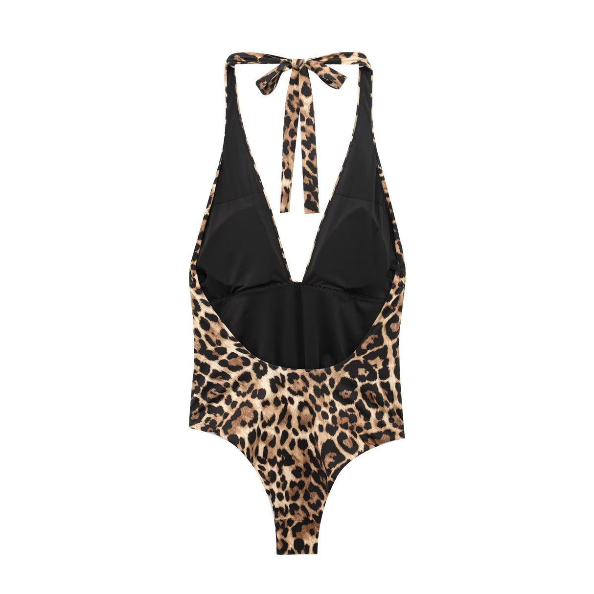 Leopard print halter neck one-piece swimsuit for women - V.I.P Digital Presence