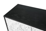 Vintage White Large Faceted Carved And Spliced Doors Combined With Black Frames For TV Stand Table,Sideboards, Accent Cabinets - V.I.P Digital Presence