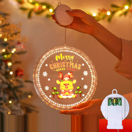 Christmas LED Decorative Light Door Hanging Christmas Tree Shopping Mall Showcase Atmosphere Light Colorful Circular Suction Cup Hanging Light - V.I.P Digital Presence