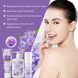 Set de fragancia calmante corporal de lavanda. Set de cuidado de la piel hidratante suave.