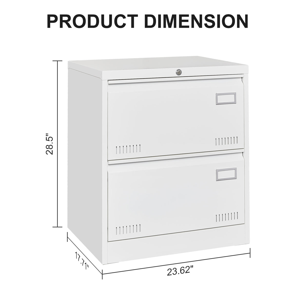 Horizontal file cabinet, 2 drawers, white file cabinet with lock, metal file cabinet with lock, 3 drawers, legal office cabinet - V.I.P Digital Presence