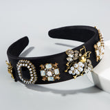 Creative Baroque Headband With Rhinestones Pearl Headband Bee Colorful Fabric Garland Headgear - V.I.P Digital Presence
