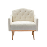 COOLMORE modern style armchair, plush decorative fabric armchair with golden metal legs (white teddy bear) - V.I.P Digital Presence