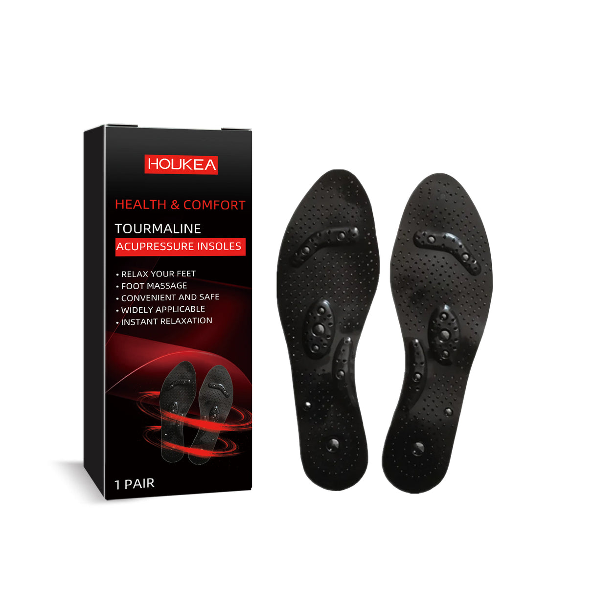Tourmaline Acupressure Insoles, Foot Care Vein Repair Body Toning Body Care Foot Pads - V.I.P Digital Presence