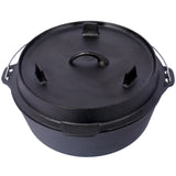 ast iron Dutch oven with lid, outdoor camping deep pot, used for camping, cooking, barbecue and leg rest,6 quarts - V.I.P Digital Presence