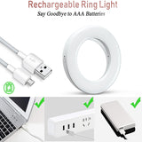 Updated 3200K-6500K 40 LED Lamps Selfie Ring Light for iPhone Andriod Smartphone Vlog Ring Light Selfie Fill Light Chargeable