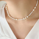 Titanium Steel Glass Bead Pearl Necklace - V.I.P Digital Presence