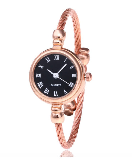 Women's Watches Bracelet Style Opening Simple Retro Art Fashion Watches Women's Fashion Quartz Watch Relogio Feminino（Rose gold belt） - V.I.P Digital Presence