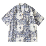 Cool bamboo knot imitation linen weave Cuban collar short sleeved shirt - V.I.P Digital Presence