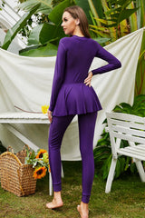 Mock Neck Long Sleeve One-Piece Swimwear - V.I.P Digital Presence