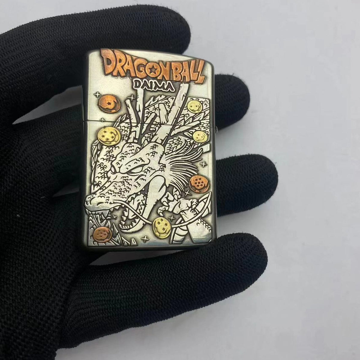 Double-sided three-dimensional deep relief inlaid Zorro 902s white copper armor original Dragon Ball kerosene lighter - V.I.P Digital Presence
