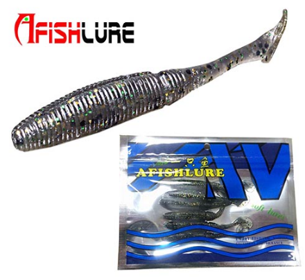 AFISHLURE 6 piezas/lote T Tail Soft Worm 3,2 g 75 mm Paddle wobbler señuelo de pesca para lubina cebo de pesca Grub Swimbait 