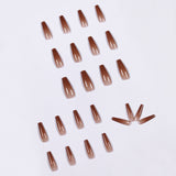 Ice Transparent Color Coffee Long Ballet Wear Manicure Finished Fake Nail Manicure Patch Nail Patch Removable Nail - V.I.P Digital Presence