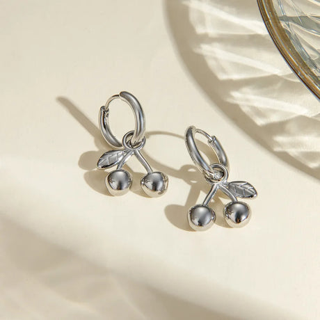 Stainless Steel Cherry Drop Earrings - V.I.P Digital Presence