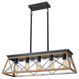 Farmhouse Chandeliers With 5 Bulbs For Dining Room Walnut - V.I.P Digital Presence