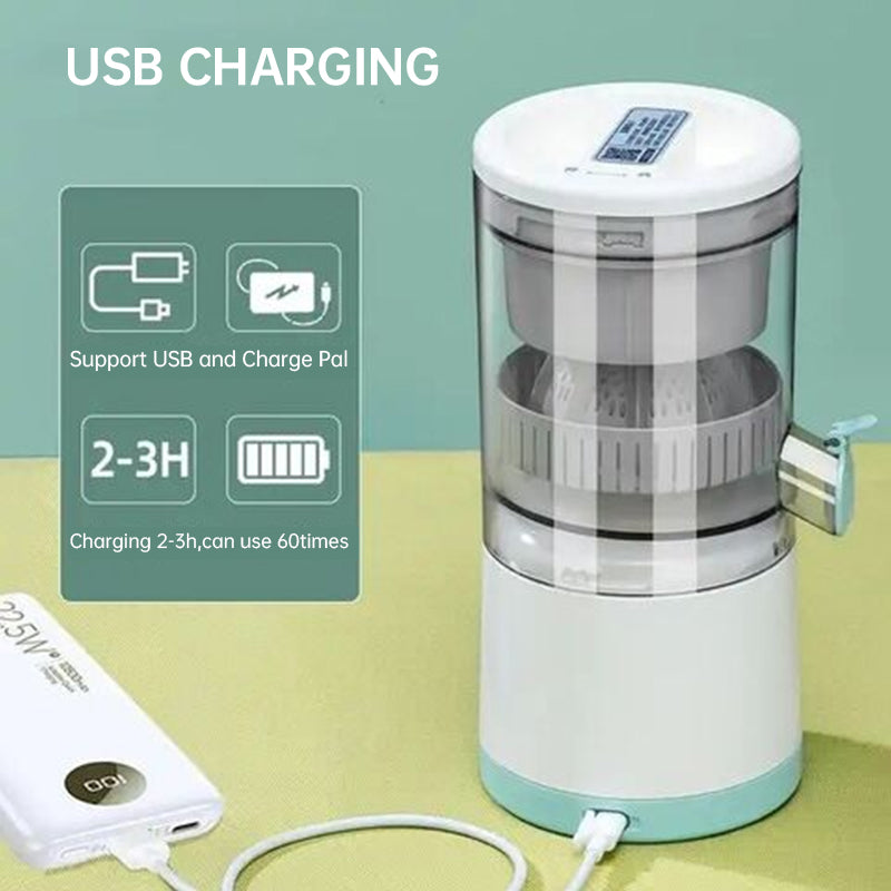 Portable USB - rechargeable slow juicer for oranges, lemons & other fruits. A handy electric blender for home kitchens. - V.I.P Digital Presence