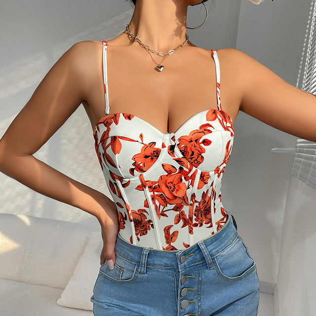 Strap print one-piece summer sexy jumpsuit interior - V.I.P Digital Presence