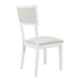 TOPMAX Farmhouse 6-Piece Trestle Dining Table Set with Upholstered Dining Chairs and Bench  59inch, White