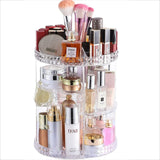 Rotating cosmetic storage box transparent desktop display rack dressing table makeup brush skincare product storage rack - V.I.P Digital Presence