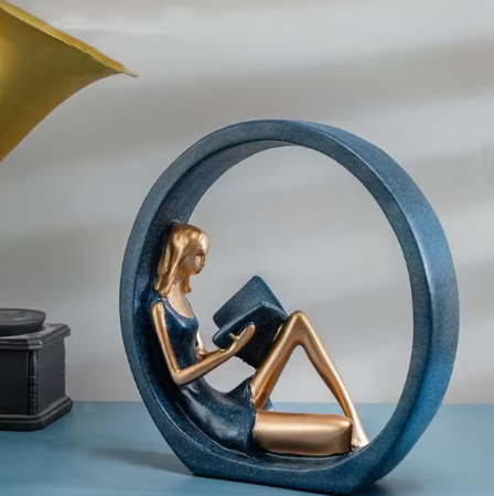 OK Reading Girl Desktop Decoration Living Room Study Room Minimally Decorated Resin Decoration - V.I.P Digital Presence