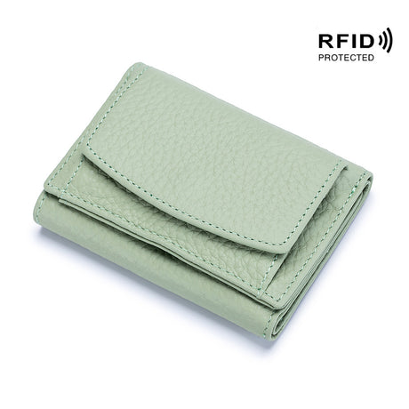 Small wallet women's genuine leather Japanese style fabric RFID coin bag wallet mini wallet short - V.I.P Digital Presence