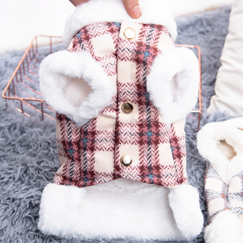 Dog clothing with warmth and plush that can be pulled vest teddy bear small dog cat pet clothing - V.I.P Digital Presence