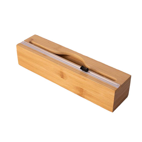 Simple wall-mounted bamboo and wood cling film cutter kitchen supplies multi-grid multi-layer scribing knife two-way cutter - V.I.P Digital Presence
