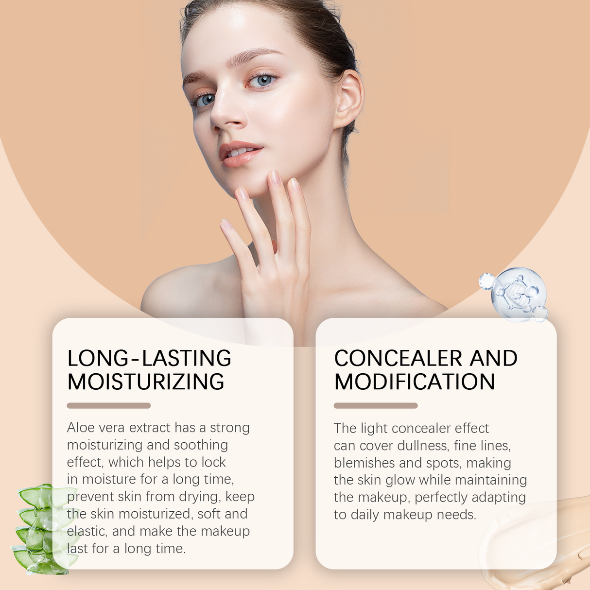 Moisturizing Concealer Foundation Light, Moisturizing, Brightening And Nourishing Skin Matte And Clear Oil Skin For Dry Skin - V.I.P Digital Presence