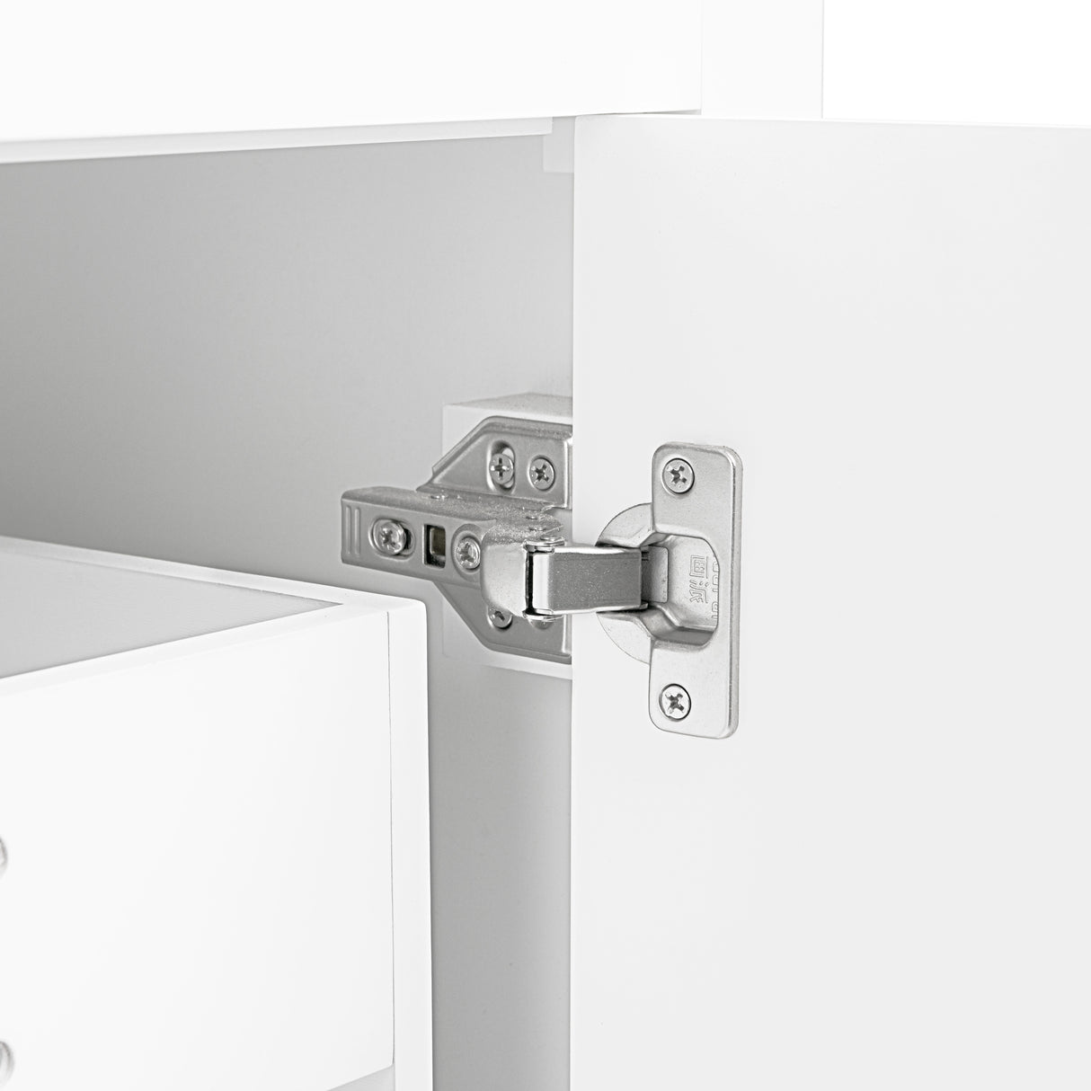 30" Bathroom Vanity with Sink  Multi-functional Bathroom Cabinet with Doors and Drawers Solid Frame and MDF Board, White - V.I.P Digital Presence