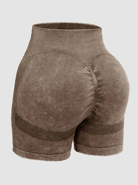 Washed High Waist Active Shorts - V.I.P Digital Presence
