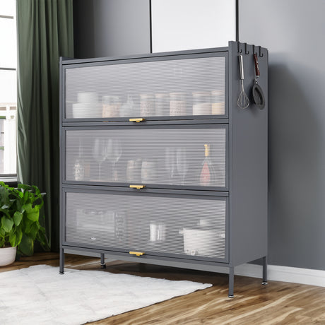 3 Tier Pantry Storage Cabinet Baker Racks for Kitchen with Storage Kitchen Pantry Storage Cabinet Microwave Rack Storage Rack - V.I.P Digital Presence