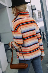 Striped Quarter Zip Dropped Shoulder Sweatshirt - V.I.P Digital Presence