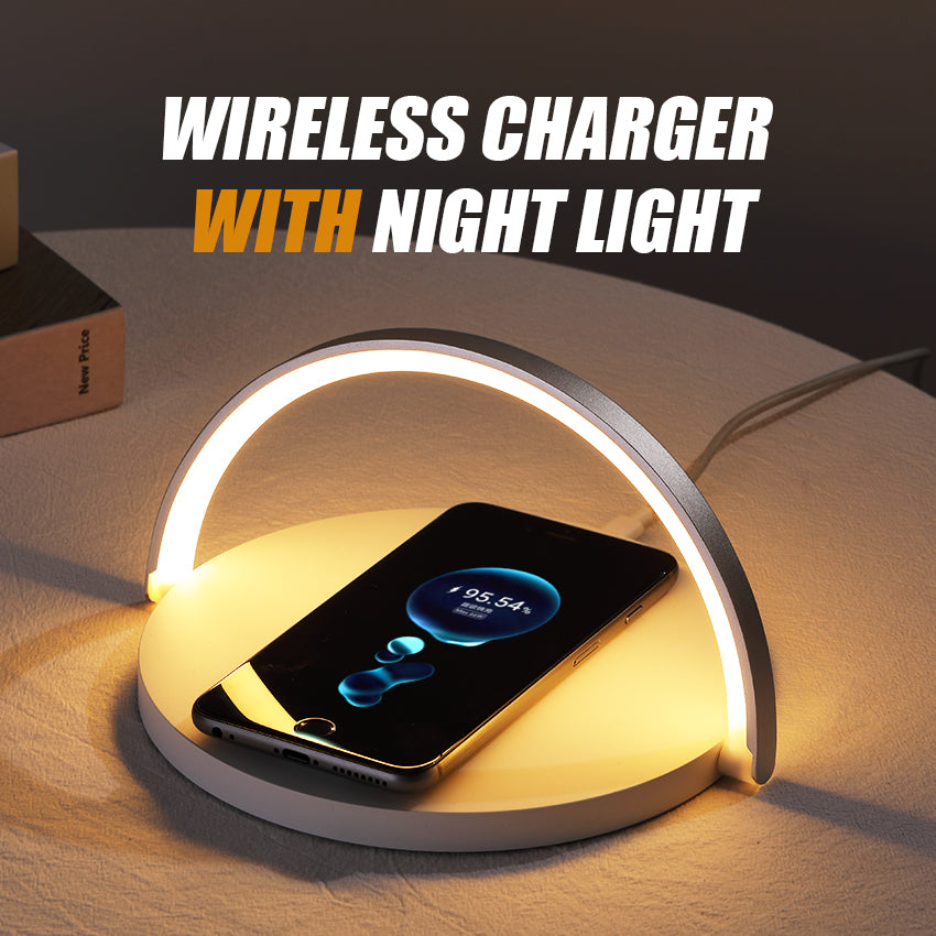 Rainbow Light Wireless Charging Home Desktop Circular 15W Fast Charging Night Light Phone Stand 3-in-1 - V.I.P Digital Presence
